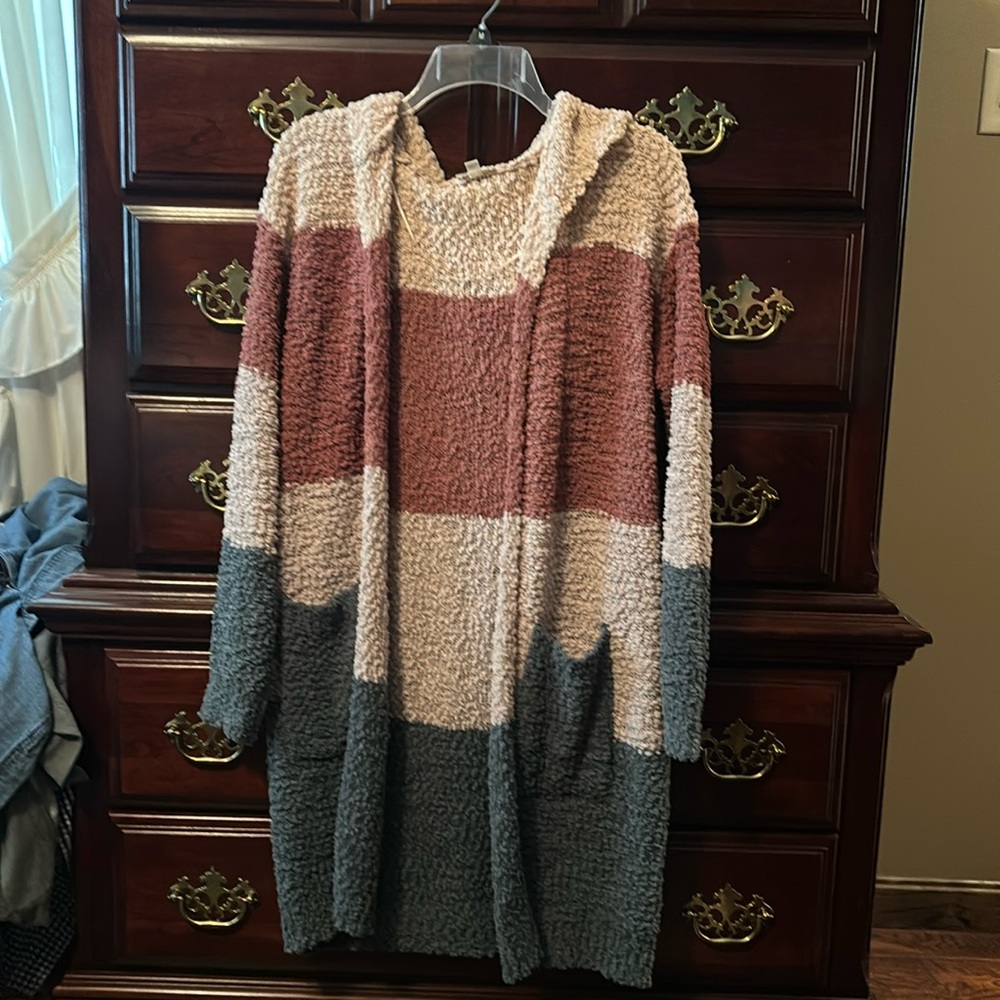 Long hooded cardigan Medium excellent condition